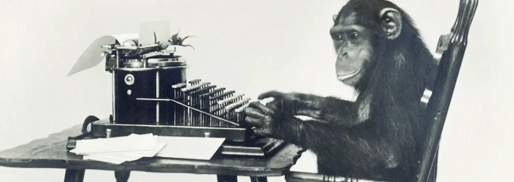 Large Language Models and typing monkeys